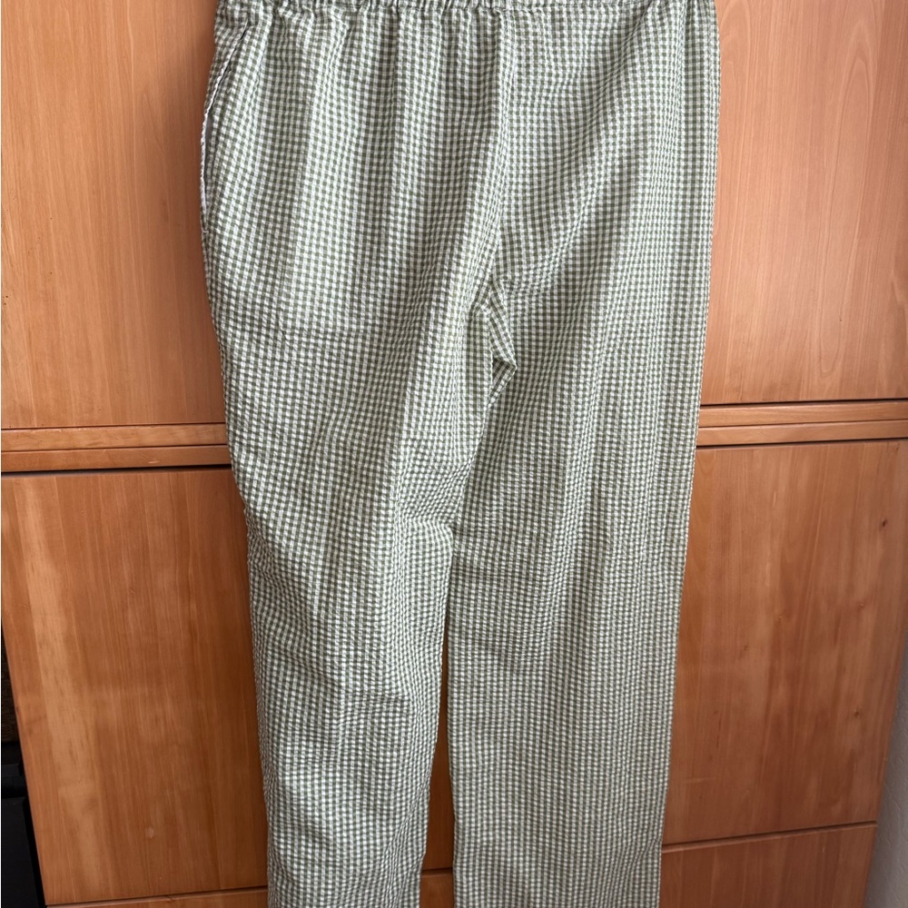 Women's Green Checkered Chinos - Picture 2 of 2